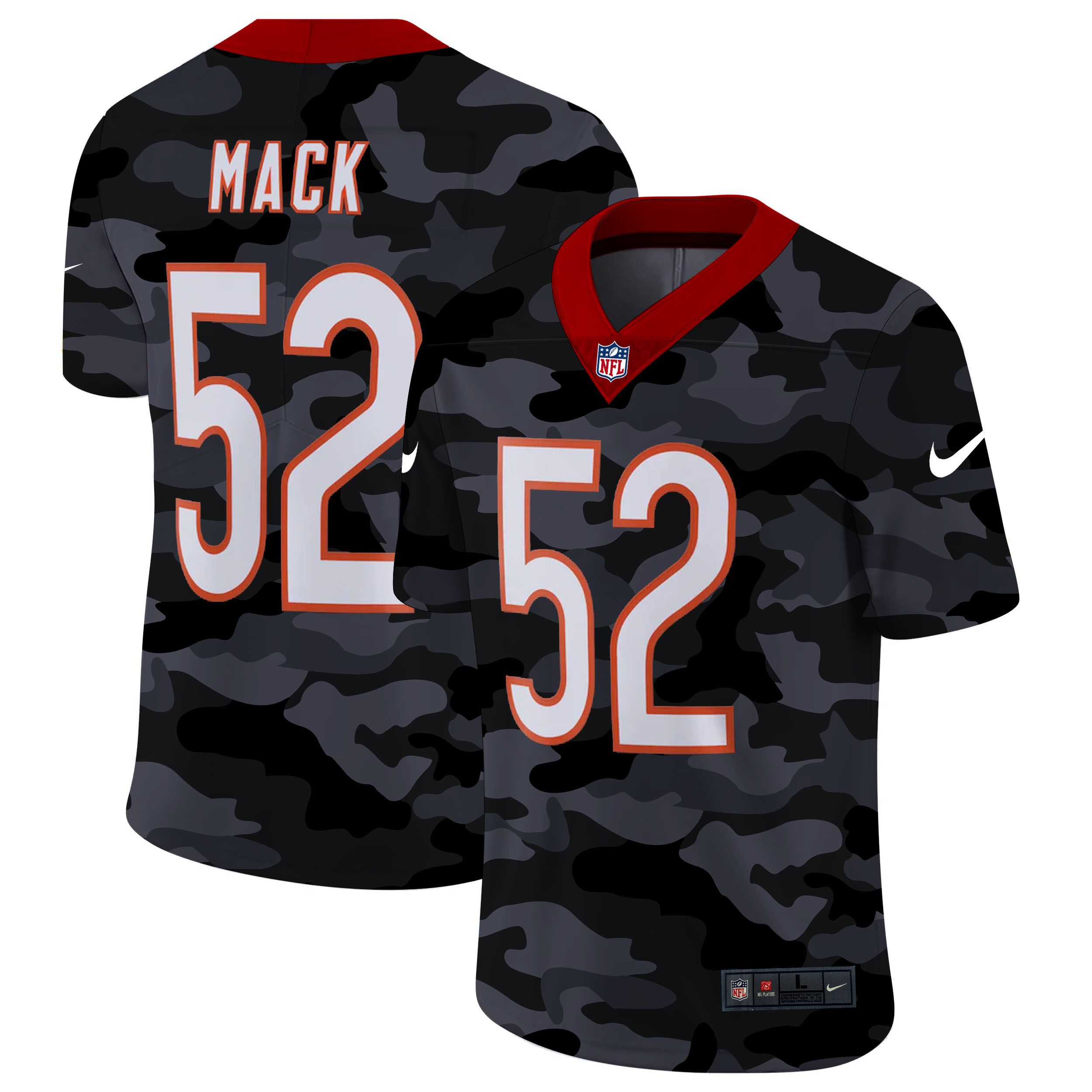 Men Chicago Bears #52 Mack 2020 Nike Camo Salute to Service Limited NFL Jerseys